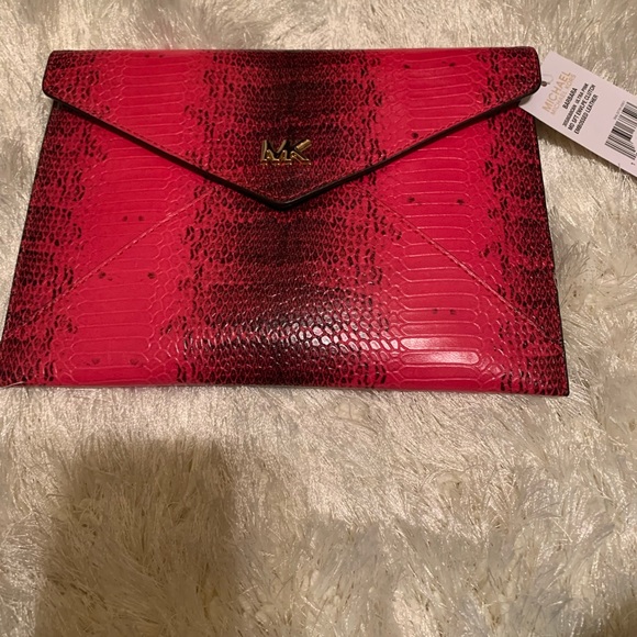 Michael Kors Barbara Medium Ultra Pink Clutch - Picture 2 of 4